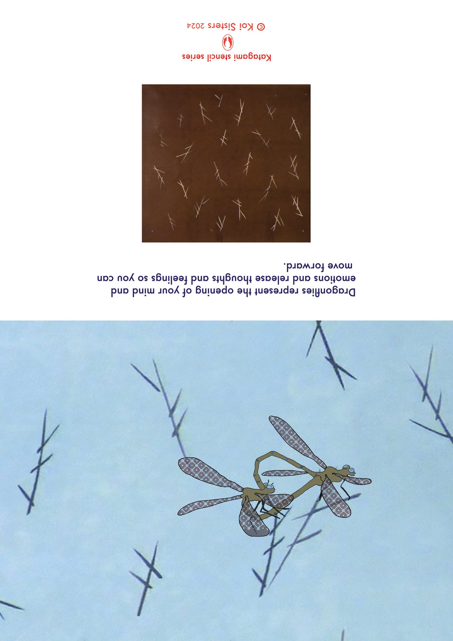 Koi Sisters Card - Dragonflies Blue