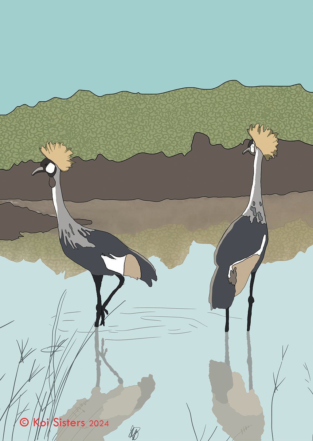 Koi Sisters - Cranes - Close Up - A3 print