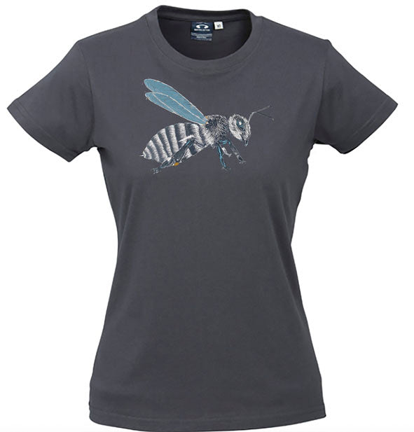 Bee Womens T Shirt - Charcoal