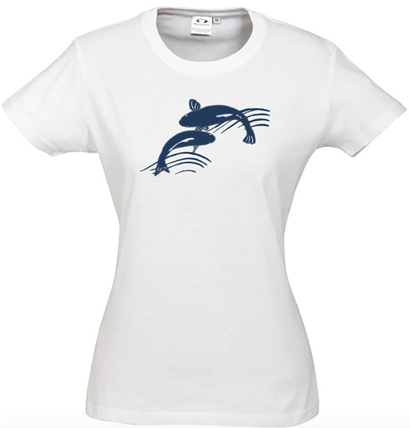 Ying Yang Koi Womens T Shirt - White