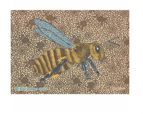 Koi Sisters - Brown Bee -A3 Print