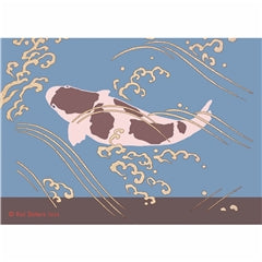 Koi Sisters - Brown Koi in Blue Water - A1 print