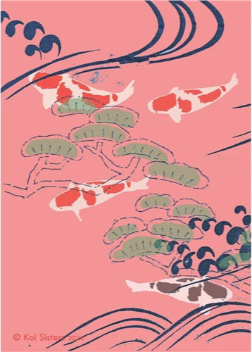 Koi Sisters - Pink Koi - A1 print