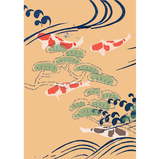 Koi Sisters Card - Orange Koi