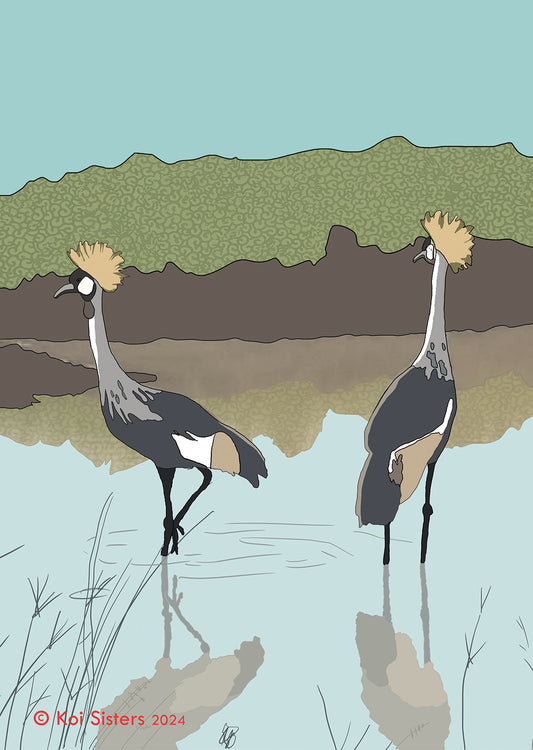 Koi Sisters - Cranes - Close Up - A3 print