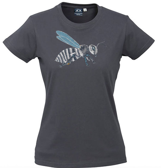 Bee Womens T Shirt - Charcoal