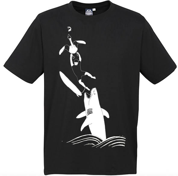 Shark Pelican Guy Men's Unisex T Shirt - Black