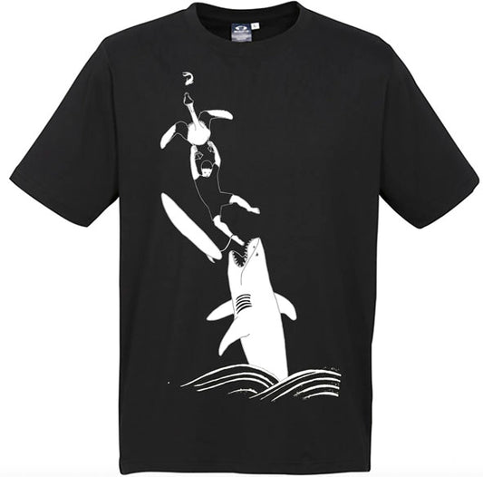 Shark Pelican Guy Men's Unisex T Shirt - Black