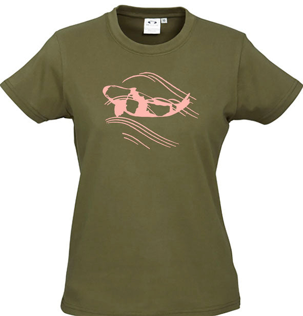 Pink Koi Womens T Shirt -  Khaki